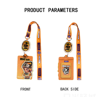 Dompet Kartu ID Kulit PU Custom Mewah Desain Kartun Lucu Korea dan Jepang dengan Tali Gantungan ID Badge Holder