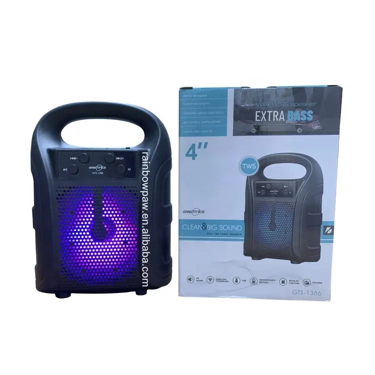 KTS رئيس GTS-1386 اللاسلكية مكبرات صوت خارجية مكبر صوت لاسلكي ، 4 بوصة ، جيدة الصوت دعم mp3