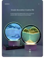 Lampe tactile moderne à LED 3D dynamique avec sable mouvant, veilleuse colorée en forme d'heureglas, fonctionnant sur piles AA, pour chambre à coucher
