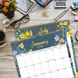 <span class=keywords><strong>Calendrier</strong></span> de bureau et mural personnalisé en papier couleur, 12 mois avec horloge, planificateur promotionnel - Product Image 3