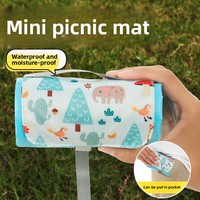 Tapis de pique-nique portable d'extérieur, mini, imperméable, anti-sable, antidérapant, en nylon, pour le camping et la plage