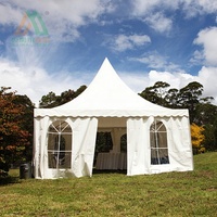 Tente de jardin personnalisée imperméable en bâche PVC blanche 3x3, avec logo personnalisé, structure en aluminium, ignifuge, robuste, toutes saisons