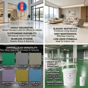 Revêtement de sol en époxy auto-nivelant résistant à l'usure et imperméable avec sable coloré pour sols en béton - Product Image 1