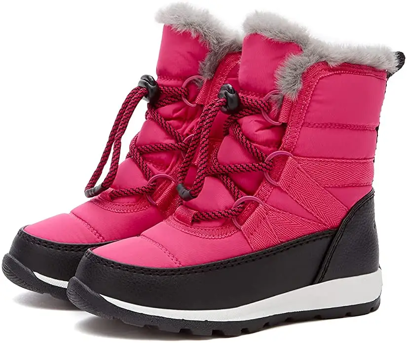 Wholesale Custom Children Winter Boots Warm Wool Lining Toddler TPR Waterproof Kids Snow Boots