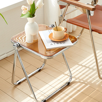 Bestseller Asiatischer Wand-Nordic-Klappbarer Metall-Esstisch Wohnzimmer-Ecktisch Transparenter Teetisch für Hotel- und Villennutzung
