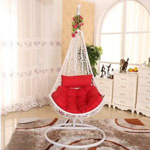 Mobilier d'extérieur balançoires de patio balançoire œuf suspendue chaise cocons avec support en métal chaise suspendue de jardin en rotin et osier d'intérieur - Product Image 2