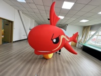 Ballon gonflable de mascotte de requin de dessin animé de publicité extérieure géante de Offre Spéciale avec la lumière de LED