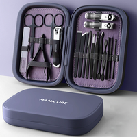 Ensemble de 18 pinces de précision en acier inoxydable avec étui de transport pour hommes et femmes, kit de manucure de voyage, ensemble de pédicure