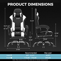 Chaise de jeu ALINUNU personnalisée avec blocs de couleur, repose-pieds et soutien lombaire, chaise d'ordinateur avec rotation à 360° °   Chaise de jeu rotative
