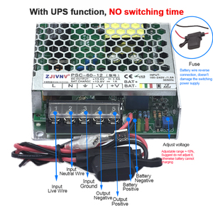 60w 12v 3.5A UPS 충전 기능 전환 모드 전원 공급 장치 ac-dc 13.8V 3.5A + 1A 배터리 충전기 PSC-60-12 ZJIVNV - Product Image 2
