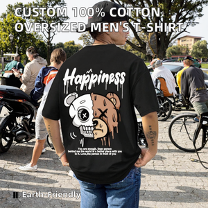 Camisetas Casuales de Algodón 100% Pesado para Hombre con Logotipo Personalizado, Estampado en Serigrafía, Manga Corta, Oversize, Ecológicas, Cuello Redondo - Product Image 2