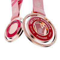 Médaille de marathon en métal décorative, plaquée or, en alliage de zinc moulé sous pression 3D, personnalisable sans MOQ, pour cadeaux souvenirs de fêtes et festivals
