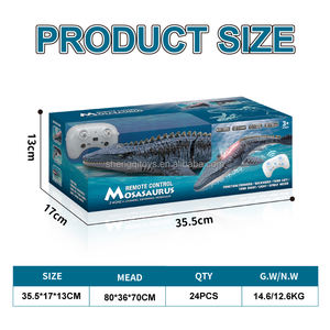 Jouets Lucky Toys, <span class=keywords><strong>dinosaure</strong></span> <span class=keywords><strong>télécommandé</strong></span> 2,4 G, étanche, modèle RC mosasaure, jouets de plongée RC avec fonction de lumière et de pulvérisation - Product Image 6