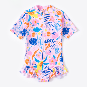 2025 Mới In Cô Gái Ngắn Tay Áo Nhanh Chóng Khô Chống Tia Cực Tím Áo Tắm Phim Hoạt Hình Mô Hình Cộng Với Kích Thước Trẻ Em Bãi Biển Tắm Phù Hợp Với - Product Image 4