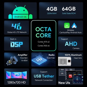 Xtrons เครื่องเสียงรถยนต์10.1 "สำหรับ Skoda Octavia 2014-2016 Android 13 OCTA core 64GB Global 4G LTE CarPlay autoradio