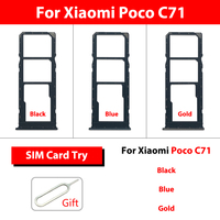 Bandeja de Doble Ranura para Tarjeta SIM para Xiaomi Poco C71, Adaptador de Soporte para Tarjeta SIM con Pin Expulsor, Reparación de Teléfonos Móviles