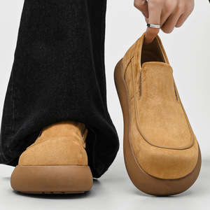Nouvelle Collection 2026 – Mocassins Homme en Velours à Bout Rond et Semelle Épaisse, Chaussures Décontractées à Enfiler pour le Quotidien, Confortables et Tendance en Cuir - Product Image 1