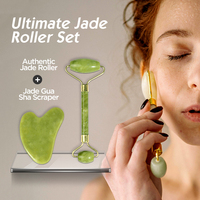 Rouleau de massage facial en jade 100% naturel, outil de soin de la peau Gua Sha, appareil de beauté, masseur pour les yeux, le visage et le cou, vente en gros OEM