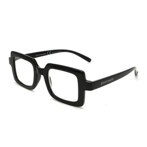 Kacamata baca pria, kualitas tinggi mode retro bingkai Anti cahaya biru