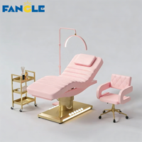 Table de massage électrique complète moderne rose doré pour spa médical, salon de beauté, traitement esthétique, lit de beauté cosmétique pour les cils