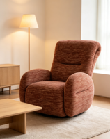 Fauteuil inclinable électrique vintage en chenille VOXHOME avec port USB, éponge haute densité, canapé individuel pour salon