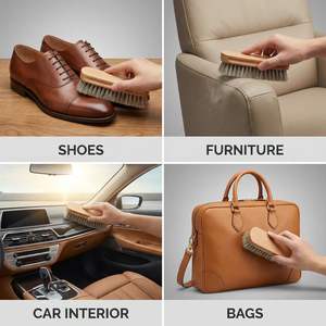 Cepillo para Zapatos de Pelo de Caballo Natural Ecológico con Mango de Madera y Logotipo Gratuito para Zapatos Brillantes, Suministro de Fábrica - Product Image 6