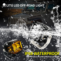 Luces LED Laterales con DRL de 5 Pulgadas y 75W, Combinación de Haz de Luz Amarillo y de Inundación, Barra de Luces LED Antiniebla para Camiones, Luces de Trabajo para Coche 4x4 Todoterreno