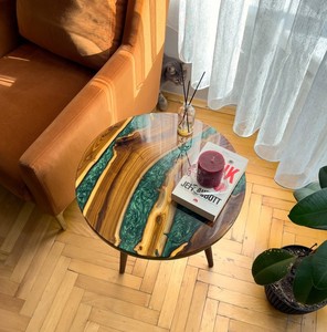 Thiết Kế Hiện đại Vòng Bàn Cà Phê Hàng Đầu Với <span class=keywords><strong>3</strong></span> Chân Gỗ Rắn Và Nhựa Khung Cho Nhà Đồ Nội Thất Phòng Khách - Product Image 5