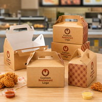 Caja de Cartón Corrugado Apilable para Pollo Kraft, Empaque para Comidas Familiares, Producción a Medida para Proyectos de Marca