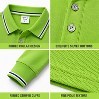 Chemise à manches longues en tricot vert lime brodée sur mesure pour la vente en gros |   Fibre de bambou, coupe ajustée, S-4XL, 9 couleurs |   Usine OEM/ODM