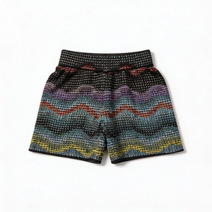 Conjunto de Shorts de Lana con Estampado Moderno para Verano, Talla Única, Estilo Deportivo, Diseño sin Cuello, Tejido Liso - Product Image 4