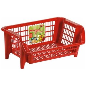 Boîte de rangement multifonctionnelle empilable Magic 54,5x38x24,5 cm, rouge, en plastique, pour l'organisation de la cuisine - Product Image 1