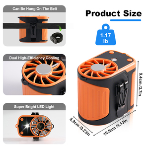 Seven Wind Speed Neck Fan Hands Free Wearable Waist <b>Clip</b> On Fan 20000mAh Rechargeable Air Cooling Fan for Outdoor Sports - Product Image 6