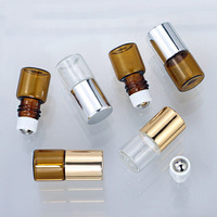 Bouteilles à bille de 1 ml, 2 ml, 3 ml, 5 ml en verre ambré transparent avec logo personnalisé, mini flacons vides pour huiles essentielles