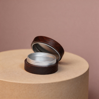 Metall-Aluminium-Cremetiegel mit Deckel, Zucker- und Sahnetöpfe, idealer Holzoptik-Metallbehälter für Küche, Esszimmer, Buffet, Kosmetik
