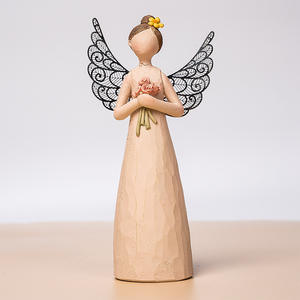 İskandinav karikatür süs melek heykel Lron kanatları kızlık melek el boyama reçine heykeli - Product Image 3