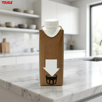Boîte en carton aseptique en forme de brique de 250 ml avec laminage mat et vernis UV sélectif pour l'emballage de lait, lait d'avoine et jus de fruits