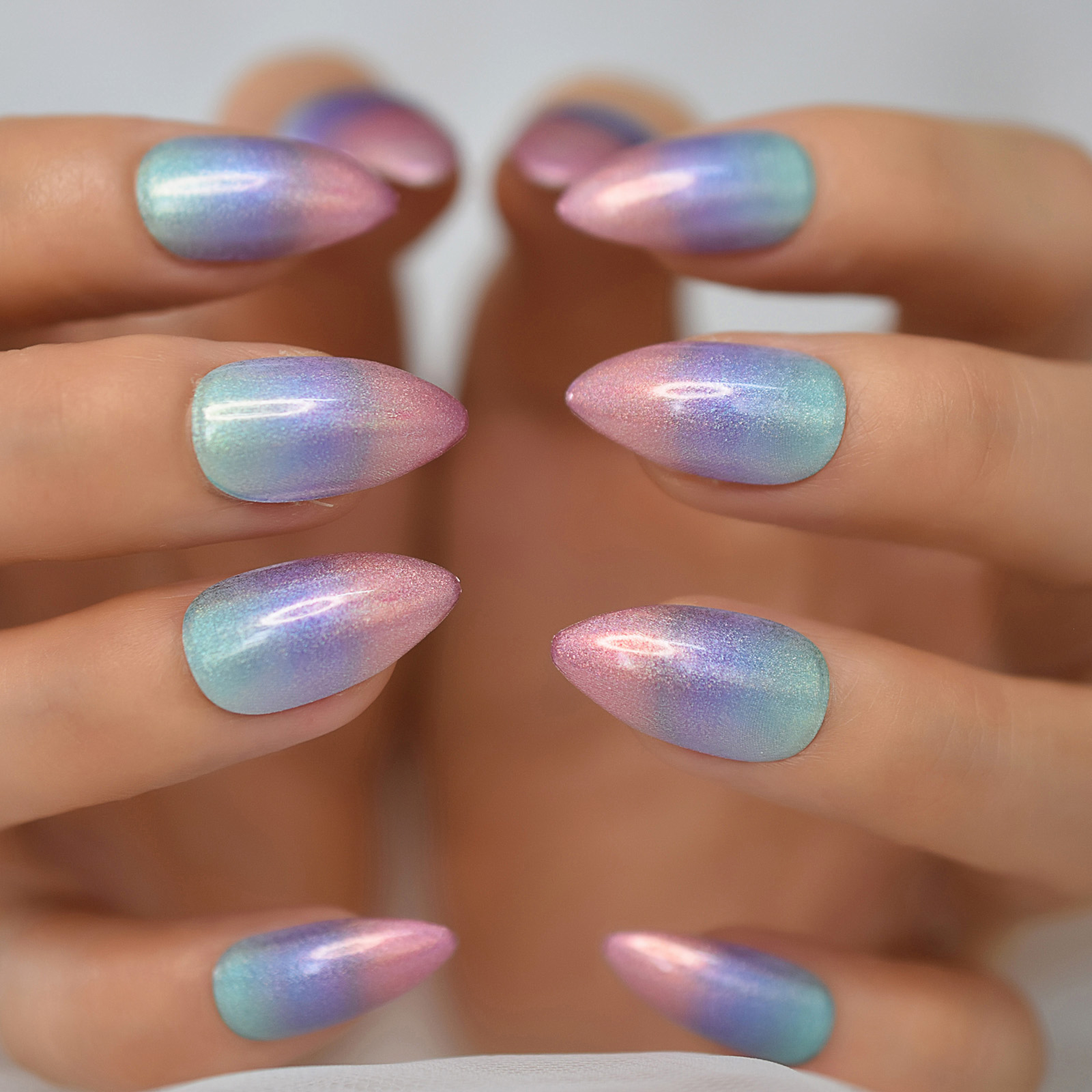 Nail French Style with Holographic Shimmer