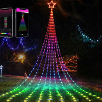 Bestseller 172LED Stern-Lichterkette RGB Wasserfall Weihnachtsbaum-Dekorationen mit Weißen Grünen Roten Farben für Außenbereich App-Steuerung