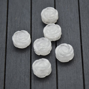 Natural Golden Silk Jade Rose <b>Flower</b> Pendant 14mm With Cloud Back For <b>Bracelet</b> Making Accessories - Product Image 2