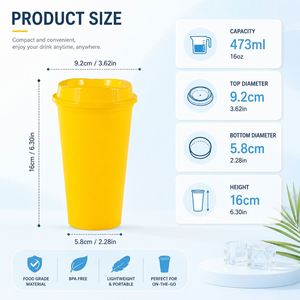 Wholesale 16oz Reusable PP Coffee Cup with Lid Custom Logo <b>Plastic</b> <b>Travel</b> <b>Mug</b> for Promotional Gifts - Product Image 4
