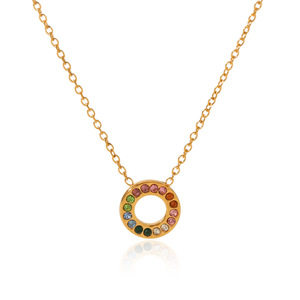 Collar de Acero Inoxidable XL185 con Forma de Corazón Incrustado con Circonita, Cadena para Clavícula, Collar Chapado de Alta Gama para Mujer - Product Image 6