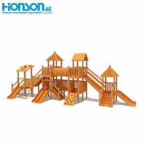 Parco giochi all'aperto per bambini commerciale di alta qualità realizzato in legno per attrezzature da divertimento Slide Swing - Product Image 4