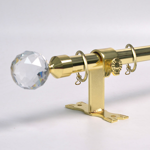 Vàng mạnh mẽ thanh rèm cho Windows Heavy Duty đánh bóng kim loại Xếp Nếp thanh thiết lập với Trần chân đế, - Product Image 2