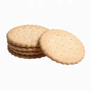 Hot selling sweet crispy biscuits manufacturer 250g sweet milk biscuits vanilla rounds biscuits
