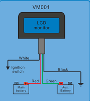 Système de batterie double 12VDC, batteries principale et auxiliaire, affichage LCD intelligent automatique, moniteur de tension de batterie de voiture