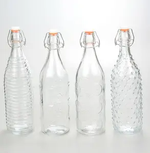 ガラス製ウォーターボトル500/1000mlウォーターボトルガラス製液体ボトル