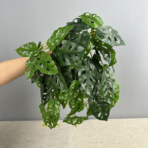 Nhà máy cung cấp đầy màu sắc nhựa nhân tạo Ivy Vine treo tường khoai môn và Thu Hải Đường Lá Faux cây xanh cho đám cưới trang trí nội thất - Product Image 2