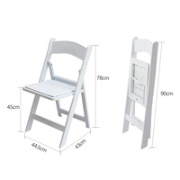 Chaise pliante d'extérieur en résine blanche et noire de haute qualité pour événements et mariages, légère, vente en gros