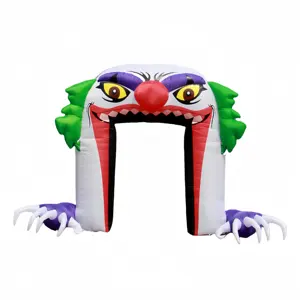 10ft Clown Arche Gonflable Décoration De Noël Ornement De Fête En Plein Air et Décor avec Lumières LED